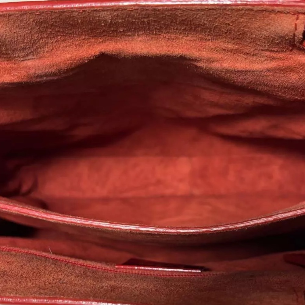Authentic Gucci Bright Red Leather Handbag - bamboo line, very good condition ❤️ - Picture 9 of 12